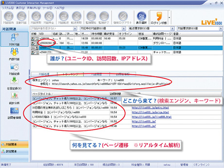 Live800の管理画面