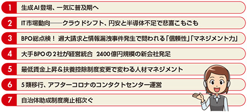 図　2023年コールセンター／CRM市場重大ニュース